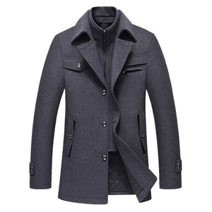 FGKKS Men Winter Wool Coat 2019 Men's New Fashion Warm Thick Comfortable Wool Blends Woolen Pea Coat Male Trench Coat Overcoat