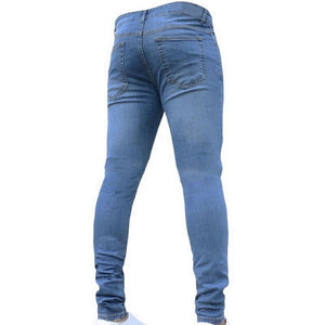 Mens Ripped Jeans for men Casual Black Blue Skinny slim Fit Denim Pants Biker Hip Hop Jeans with sexy Holel Denim Pants