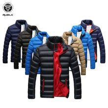 Load image into Gallery viewer, RUELK Winter Jacket Men 2019 Fashion Stand Collar Male Parka Jacket Mens Solid Thick Jackets and Coats Man Winter Parkas M-6XL