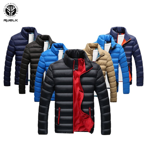 RUELK Winter Jacket Men 2019 Fashion Stand Collar Male Parka Jacket Mens Solid Thick Jackets and Coats Man Winter Parkas M-6XL