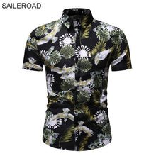 Load image into Gallery viewer, SAILEROAD 2019 Fashion Flower Shirt Men Print Shirts Hawaiian Slim Fit Camisa Floral Masculina Summer Short Sleeve Shirts Tops