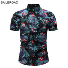 Load image into Gallery viewer, SAILEROAD 2019 Fashion Flower Shirt Men Print Shirts Hawaiian Slim Fit Camisa Floral Masculina Summer Short Sleeve Shirts Tops