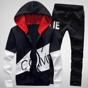 men set letter sportswear sweatsuit Mens 5XL large size sporting suits Tracksuit male sweat track suit jacket hoodie with pants