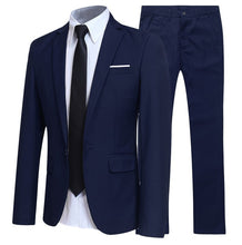 Load image into Gallery viewer, New Men&#39;s Suit Two-piece Suit Business Slim Casual Suit Male Youth Groom Wedding Suit Large Size 3XL 4XL 5XL