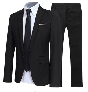 New Men's Suit Two-piece Suit Business Slim Casual Suit Male Youth Groom Wedding Suit Large Size 3XL 4XL 5XL