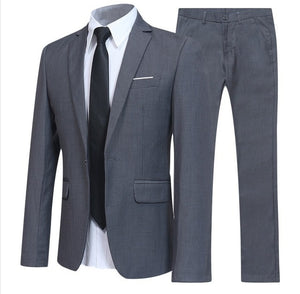 New Men's Suit Two-piece Suit Business Slim Casual Suit Male Youth Groom Wedding Suit Large Size 3XL 4XL 5XL