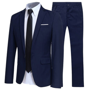 New Men's Suit Two-piece Suit Business Slim Casual Suit Male Youth Groom Wedding Suit Large Size 3XL 4XL 5XL