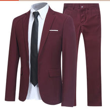 Load image into Gallery viewer, New Men&#39;s Suit Two-piece Suit Business Slim Casual Suit Male Youth Groom Wedding Suit Large Size 3XL 4XL 5XL