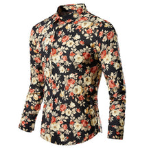 Load image into Gallery viewer, 2019 Men&#39;s Shirts Retro Floral Printed Man Casual Slim Shirt Fashion Classic Men Dress Shirt  Men&#39;s Long Sleeve Brand Clothing