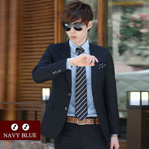 Libithia Luxury Men Wedding Suit Male Blazers Slim Fit Suits For Men Costume Business Formal Party Blue Classic Black Gift Tie