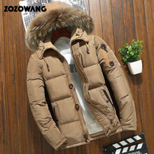 Load image into Gallery viewer, 90% Down Jackets Men Winter Jacket Men Fashion Thick Warm Parkas Fur White Duck Down Coats Casual Man Waterproof Down Jackets