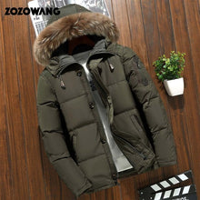 Load image into Gallery viewer, 90% Down Jackets Men Winter Jacket Men Fashion Thick Warm Parkas Fur White Duck Down Coats Casual Man Waterproof Down Jackets