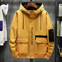 Load image into Gallery viewer, High quality jackets men autumn winter loose Korean fashion hip hop big pockets plus size M-4XL hooded harajuku homme jacket