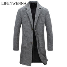 Load image into Gallery viewer, Autumn Winter New Fashion Brand Men&#39;s Clothes Trend Jacket Wool Coat Men Slim Fit Peacoat Wool &amp; Blends Winter Long Men Coat 5XL