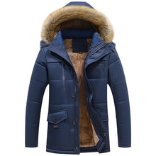 Load image into Gallery viewer, 8XL Men’s Jacket Thicken Winter Plus Velvet Male Coat Hooded Solid Coat Men Thick  Warm Mens Windproof High Quality Parka,ZA289