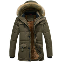 Load image into Gallery viewer, 8XL Men’s Jacket Thicken Winter Plus Velvet Male Coat Hooded Solid Coat Men Thick  Warm Mens Windproof High Quality Parka,ZA289