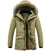 Load image into Gallery viewer, 8XL Men’s Jacket Thicken Winter Plus Velvet Male Coat Hooded Solid Coat Men Thick  Warm Mens Windproof High Quality Parka,ZA289