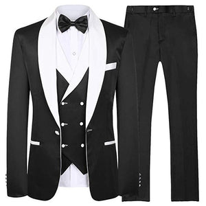 New Arrival One Button Groomsmen Shawl Lapel Groom Tuxedos Men Suits Wedding/Prom Best Man Blazer ( Jacket+Pants+Vest+Tie)A101