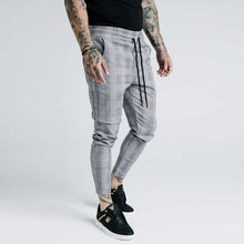 Load image into Gallery viewer, Casual Mens Chinos Cotton Slim Fit Men Pants Trousers Skinny Chinos Pants Grey Ankle Length Super Stretch Pant Plaid Side Stripe