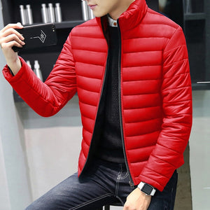 Bigsweety Winter Coat Men's Parkas Outerwear Casual Slim Stand Collar Zipper Parkas Men Cotton-Padded Jacekt Plus Size Coats