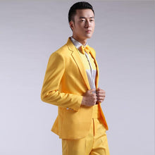 Load image into Gallery viewer, Suit Men New 2019 Long-Sleeved Men&#39;s Suits Dress Hosted Theatrical Tuxedos For Men Wedding Prom Red Yellow Blue And Green M L XL