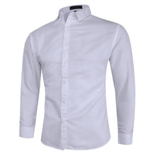 Load image into Gallery viewer, ZUSIGEL 2019 Smart Casual Solid Long Sleeve White Shirt Men Single Breasted Collar Slim Fit Shirt Youth Fashion Mens Shirts