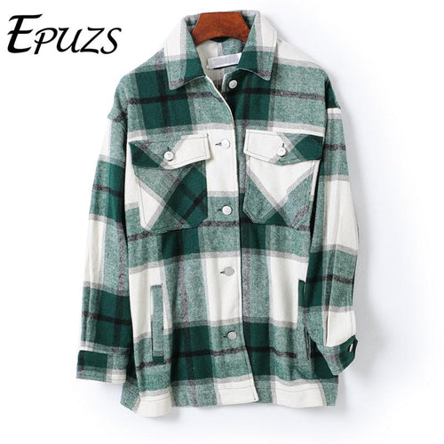 Winter red green plaid plaid shirt women casual womens blouses and tops vintage women blouses plus size camisas mujer