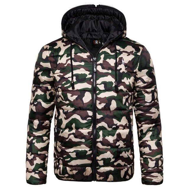 2019 New Winter Jacket Men Hoodied Parka Men Warm Coat Men Zipper Camouflage Mens Winter Coats and Jackets Windproof Men Clothes