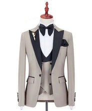 Load image into Gallery viewer, Elegant Grey Men Suit Prom Tuxedo Slim Fit 3 Piece (Jacket+Vest+Pants) Groom Wedding Suits For Men Custom Blazer