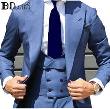 Load image into Gallery viewer, Elegant Grey Men Suit Prom Tuxedo Slim Fit 3 Piece (Jacket+Vest+Pants) Groom Wedding Suits For Men Custom Blazer