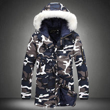 Load image into Gallery viewer, Men Camouflage Hooded Coats Camo Casual Parkas Outerwear Faux Fur Collar Warm Jacket FDC99