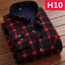 Load image into Gallery viewer, Winter Thick Velvet Dress Shirt For Men Casual Long Sleeve Plaid Warm Fleece Lining Shirts Fashion Soft Flannel Plus Size L-4XL