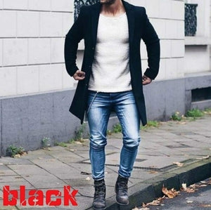 2019 New Winter Woolen Coat Men Leisure Long Sections Woolen Coats Mens Pure Color Casual Fashion Jackets / Casual Men Overcoat