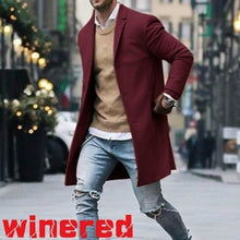 Load image into Gallery viewer, 2019 New Winter Woolen Coat Men Leisure Long Sections Woolen Coats Mens Pure Color Casual Fashion Jackets / Casual Men Overcoat