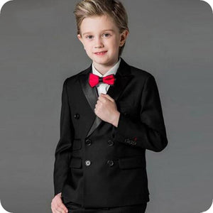 Burgundy Boy Suits for Wedding Black Shawl Lapel Slim Fit Boys Wedding Child Jacket Costume Mariage Kids Blazers Ternos 3Piece