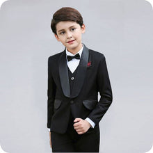 Load image into Gallery viewer, Burgundy Boy Suits for Wedding Black Shawl Lapel Slim Fit Boys Wedding Child Jacket Costume Mariage Kids Blazers Ternos 3Piece