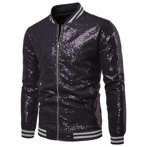 UK Mens One Button Glitter Sequined Blazer Wedding Party Jacket Tuxedo Suit Coat