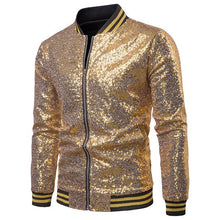 Load image into Gallery viewer, UK Mens One Button Glitter Sequined Blazer Wedding Party Jacket Tuxedo Suit Coat