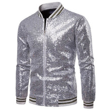 Load image into Gallery viewer, UK Mens One Button Glitter Sequined Blazer Wedding Party Jacket Tuxedo Suit Coat