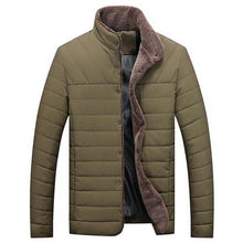 Load image into Gallery viewer, Winter jacket mens Mock Neck Parka pure cotton Plush warm coat Long Sleeve slim washable Plush coats Down jacket