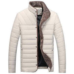 Winter jacket mens Mock Neck Parka pure cotton Plush warm coat Long Sleeve slim washable Plush coats Down jacket