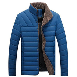 Winter jacket mens Mock Neck Parka pure cotton Plush warm coat Long Sleeve slim washable Plush coats Down jacket