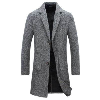 Autumn Winter New Fashion Brand Men's Clothes Trend Jacket Wool Coat Men Slim Fit Peacoat Wool & Blends Winter Long Men Coat 5XL