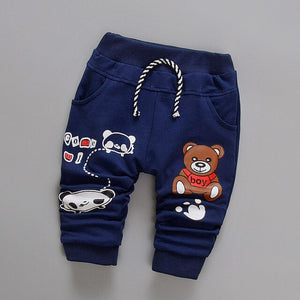 Daivsxicai Pants Boys Cotton Fashion Casual Cute Cartoon Bear Pants Baby All-Match Newborn Pants For Children 7-24 Month