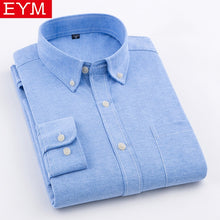 Load image into Gallery viewer, EYM Brand Men Casual Shirts 2018 Spring New Solid White Shirt Men Oxford Dress Shirt Youth Style Plus Size Male Shirt Clothing