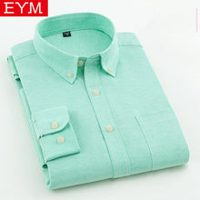 Load image into Gallery viewer, EYM Brand Men Casual Shirts 2018 Spring New Solid White Shirt Men Oxford Dress Shirt Youth Style Plus Size Male Shirt Clothing