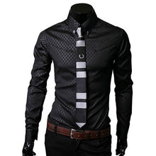 Load image into Gallery viewer, Men Plaid Shirts Brand 5XL 2018 New Mens Dress Shirts Long Sleeve Slim Casual Black White Social Male Clothes Chemise Homme 25