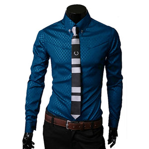 Men Plaid Shirts Brand 5XL 2018 New Mens Dress Shirts Long Sleeve Slim Casual Black White Social Male Clothes Chemise Homme 25