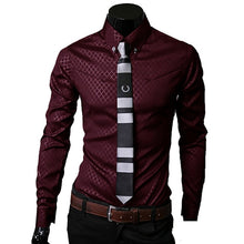 Load image into Gallery viewer, Men Plaid Shirts Brand 5XL 2018 New Mens Dress Shirts Long Sleeve Slim Casual Black White Social Male Clothes Chemise Homme 25