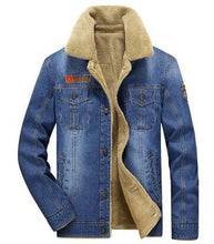 Load image into Gallery viewer, M-6XL men jacket and coats brand clothing denim jacket Fashion mens jeans jacket thick warm winter outwear male cowboy YF055